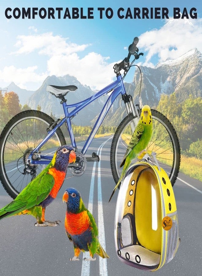 سايج سكوير حقيبة ظهر لحمل الطيور من سيج سكوير، حقيبة ظهر صغيرة لحمل الطيور الصغيرة والمتوسطة، حقيبة ظهر شفافة جيدة التهوية لحمل الحيوانات الأليفة والطيور أثناء المشي لمسافات طويلة (أصفر) - Image 5